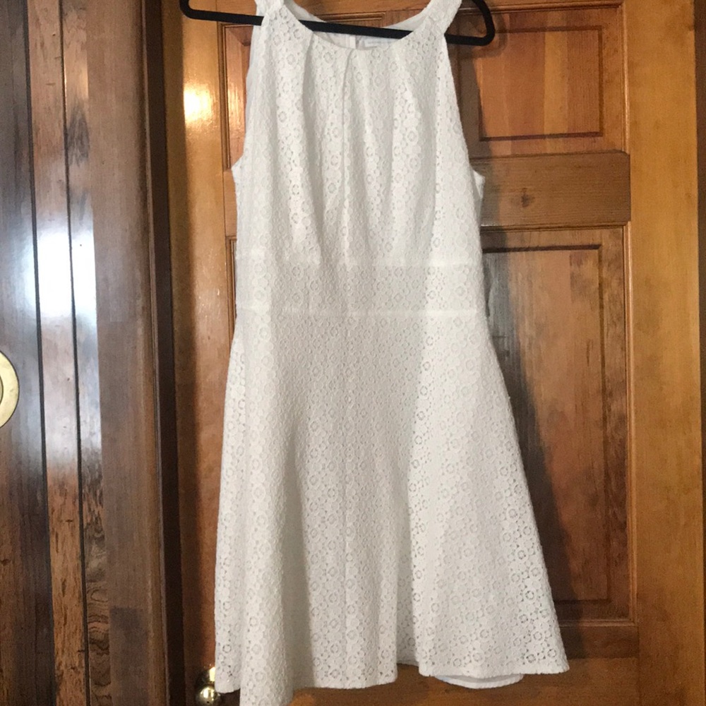 White eye-lit dress